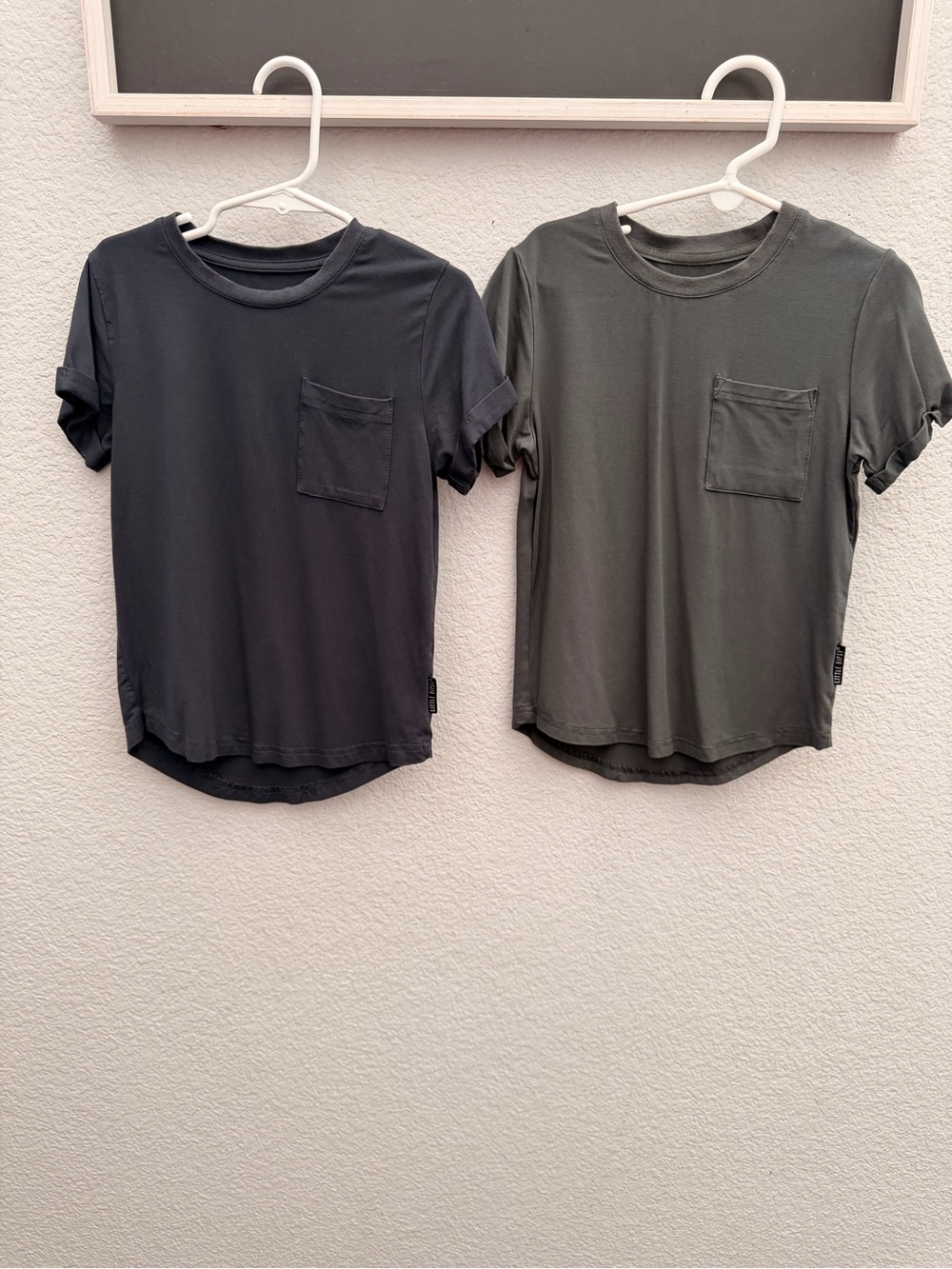 Little Bipsy Pocket Tees in Blue and Pewter